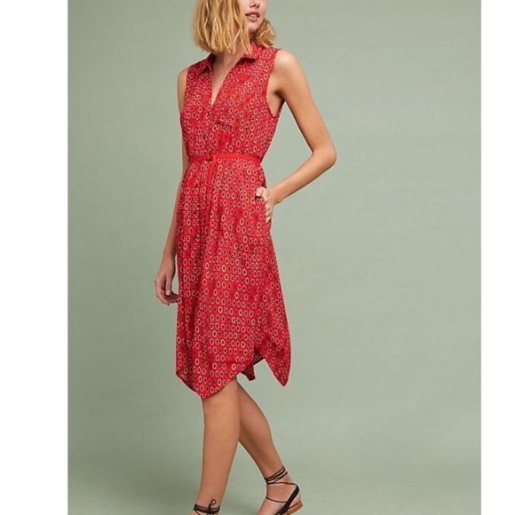 Maeve Dresses & Skirts - Maeve Anthropologie Dress Womens 2 Sleeveless Button Front Collared Boho Viscose